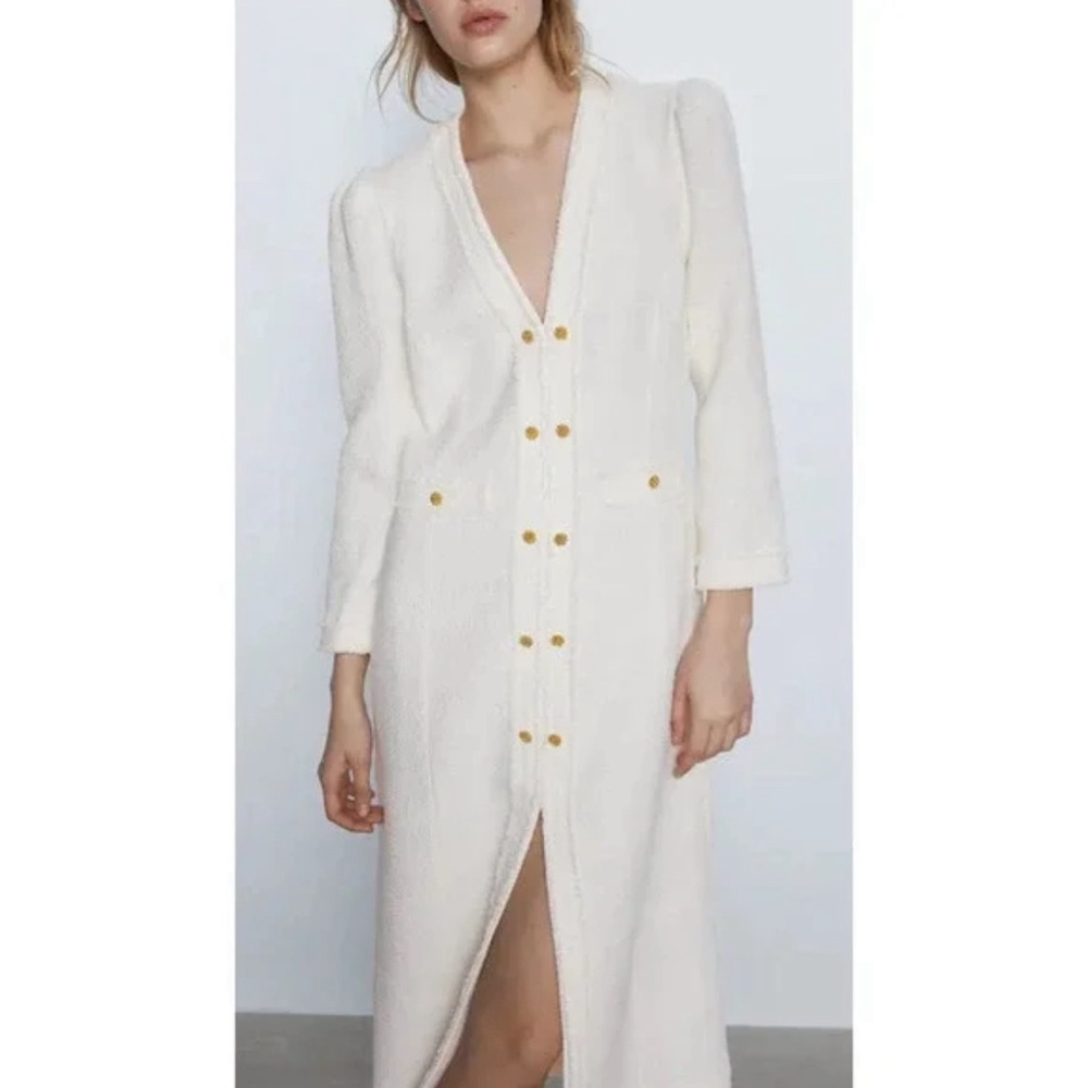 knee length dresses for ladies Zara Tweed Midi Dress ASO Queen Letizia Spain Blogger Favorite XL New –  Finds For You main image 1